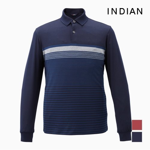 [INDIAN] 양면 기모 스트라이프 패턴 티셔츠_MIGALUWA251