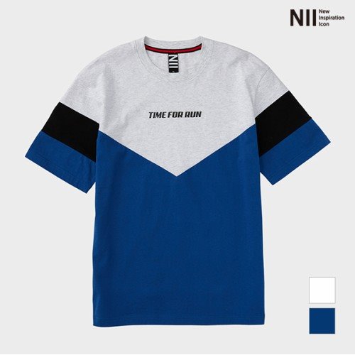 [NII] 공용 절개배색 싱글 티셔츠_NNUARVM3341