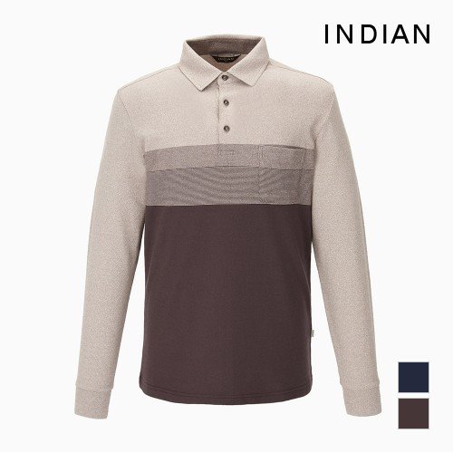 [INDIAN] 그라데이션 패턴 에리형 티셔츠_MITALWF8431