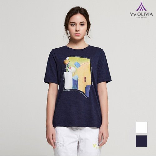 [VVOLIVIA] 비비드 컬러 프린트 티셔츠_VVCASVM4111