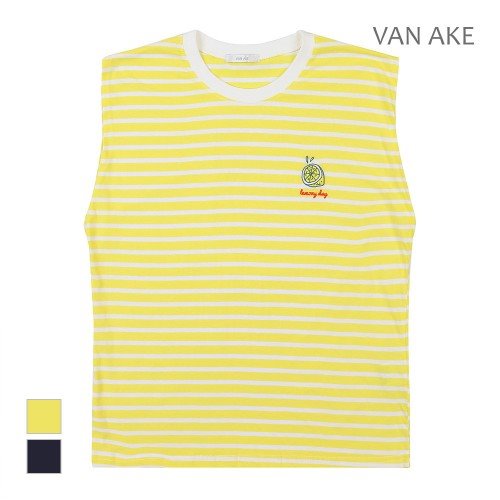 [반에이크] 레몬 스트라이프 민소매 티셔츠_VB08TOQ326Z