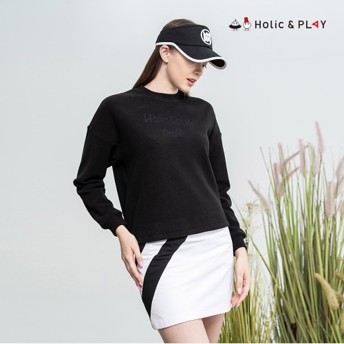[홀릭앤플레이] 여성 애슬레져 골프 스웨트 티셔츠_HC3WTS004-BK
