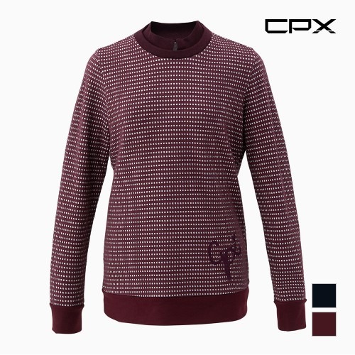 [CPX] 여성 전판 자가드 패턴 라운드 넥 티셔츠_MGWALWW8421